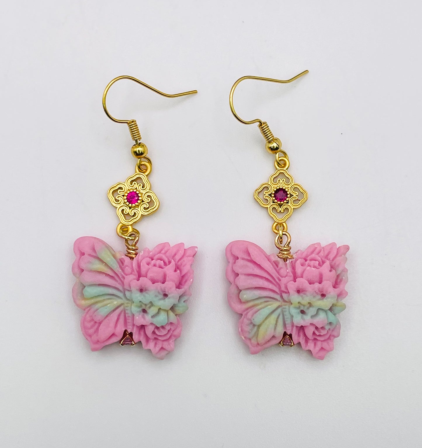 Pressed YanYuan Agate Statement Earrings