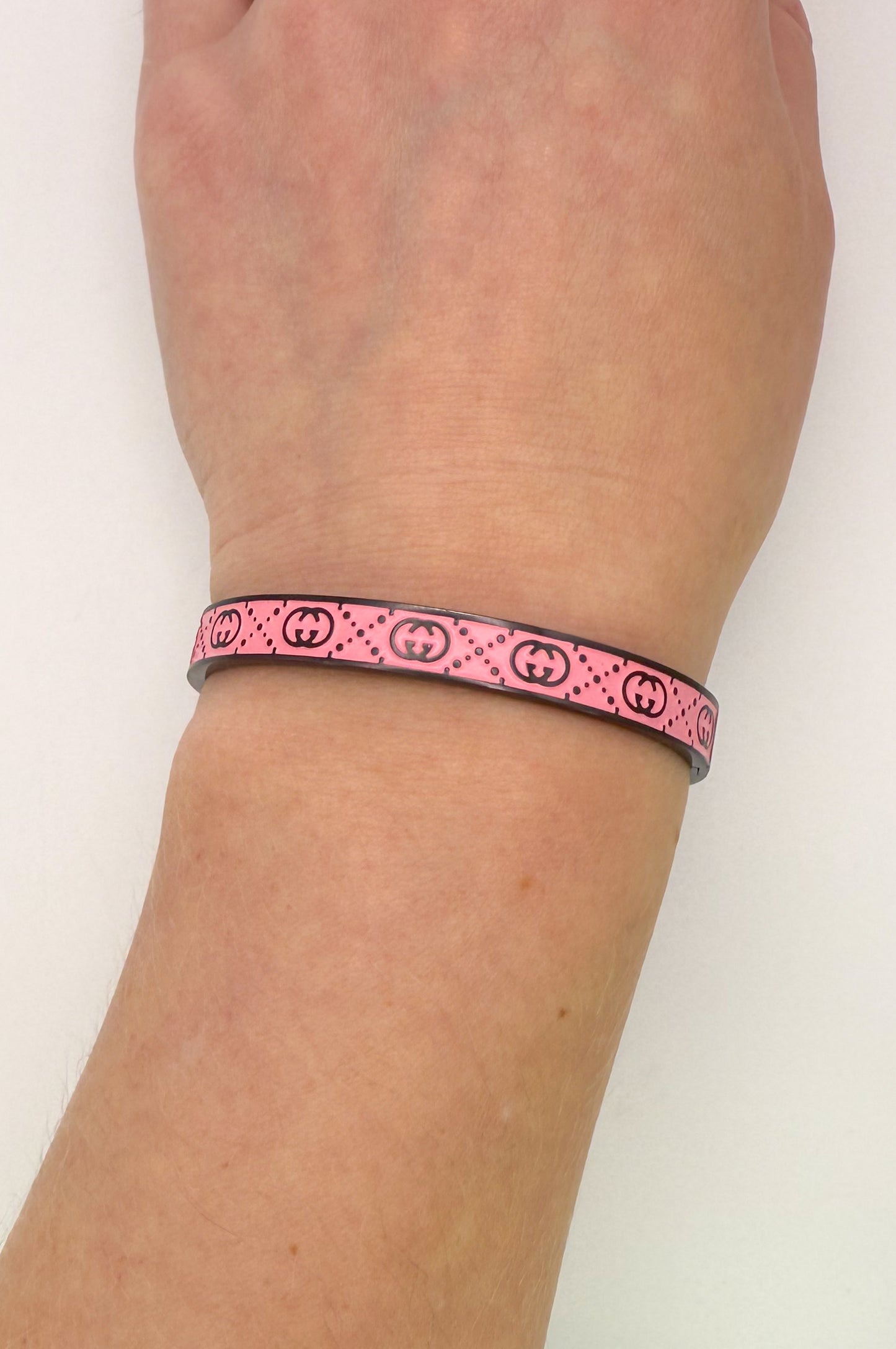 High Quality Gucci Designer Black Stainless Steel Bangle Bracelet