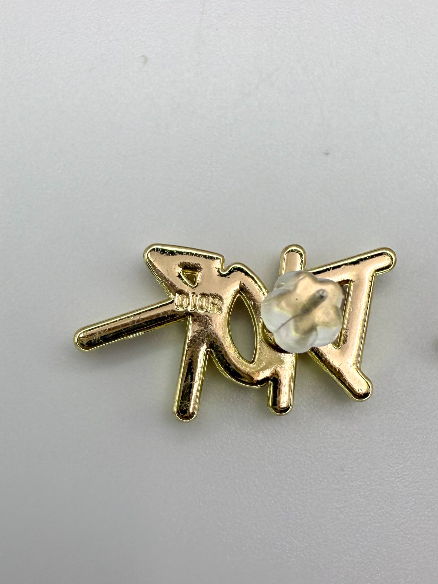 Gold Dior Stud Earrings