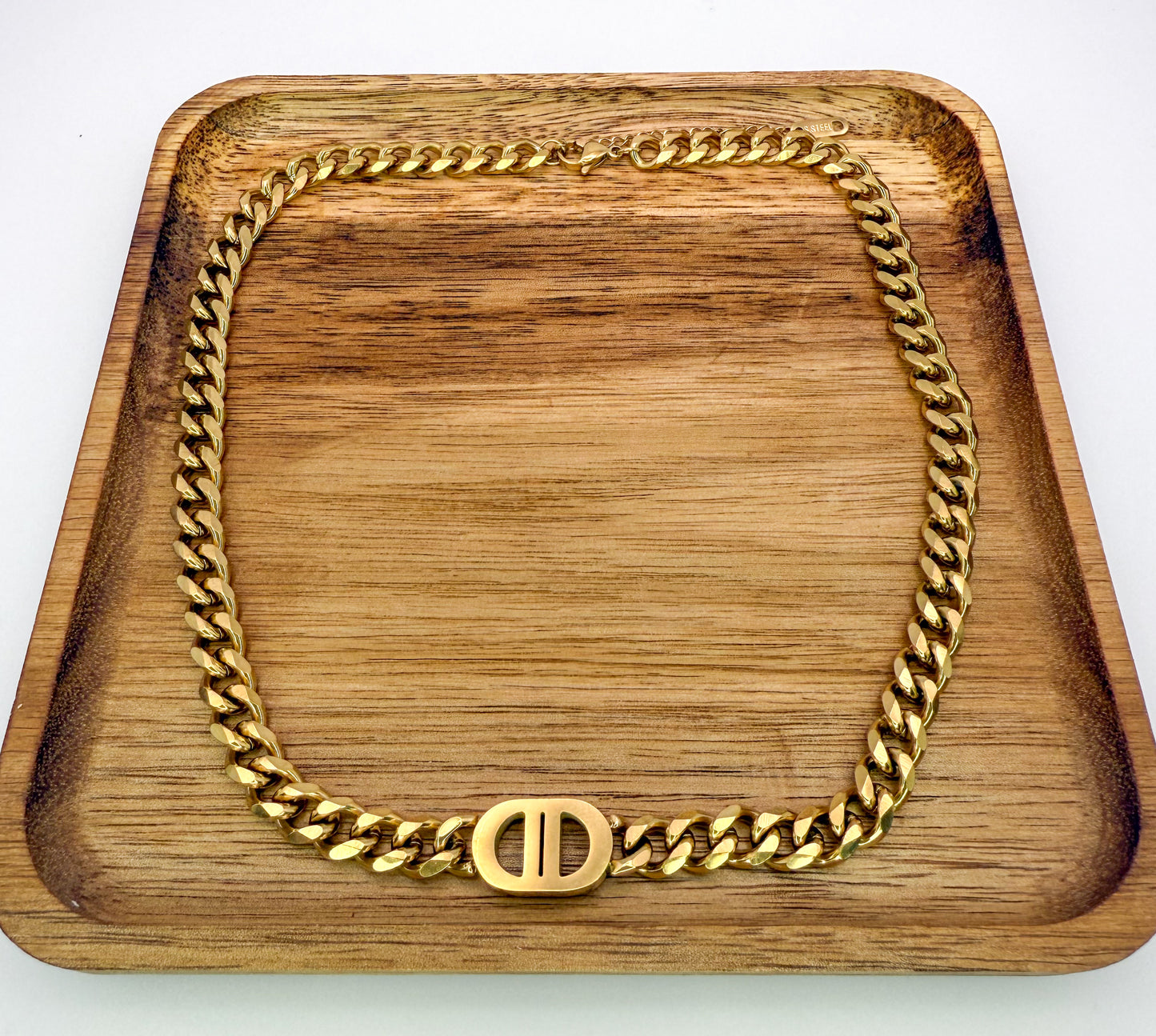 C Dior Designer Stainless Steel Cuban style Adjustable Necklaces