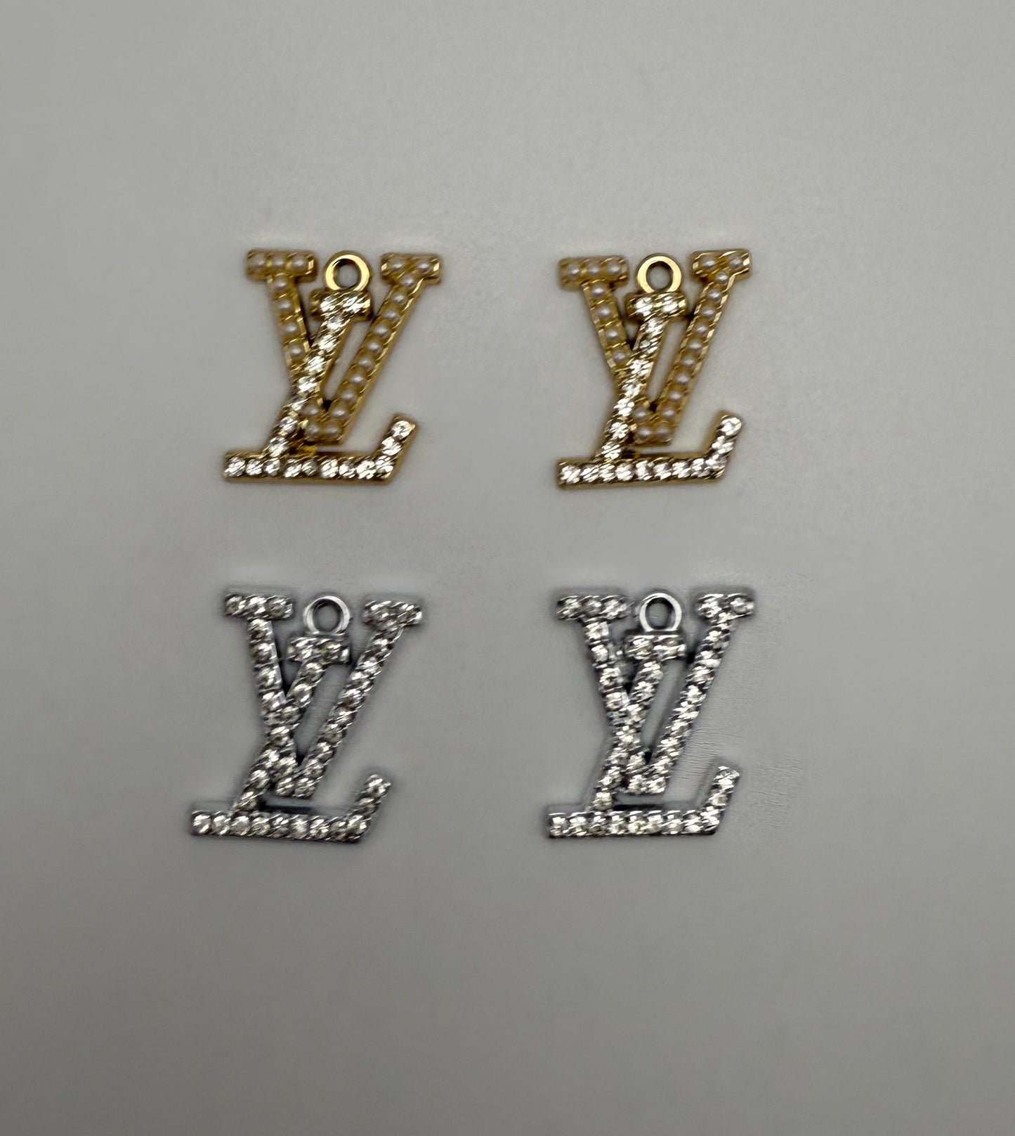 Gold & Silver LV Designer DIY Charm Pendants