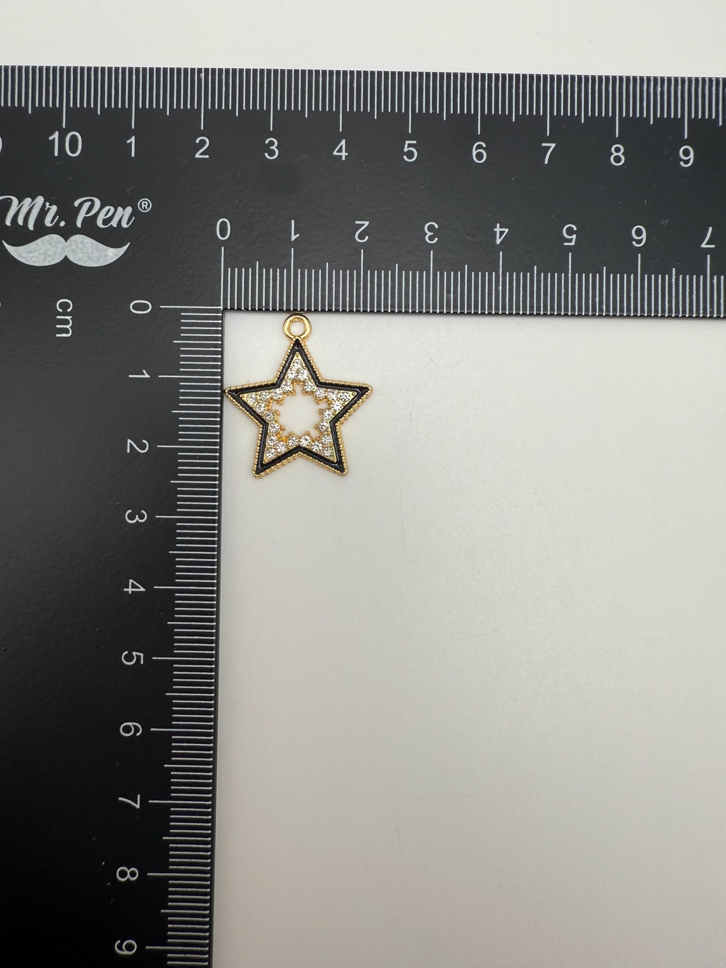 Gold & Black Bling Star DIY Charms