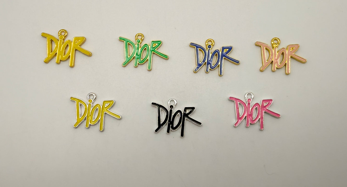Colorful Enameled Dior Designer Metal Charms