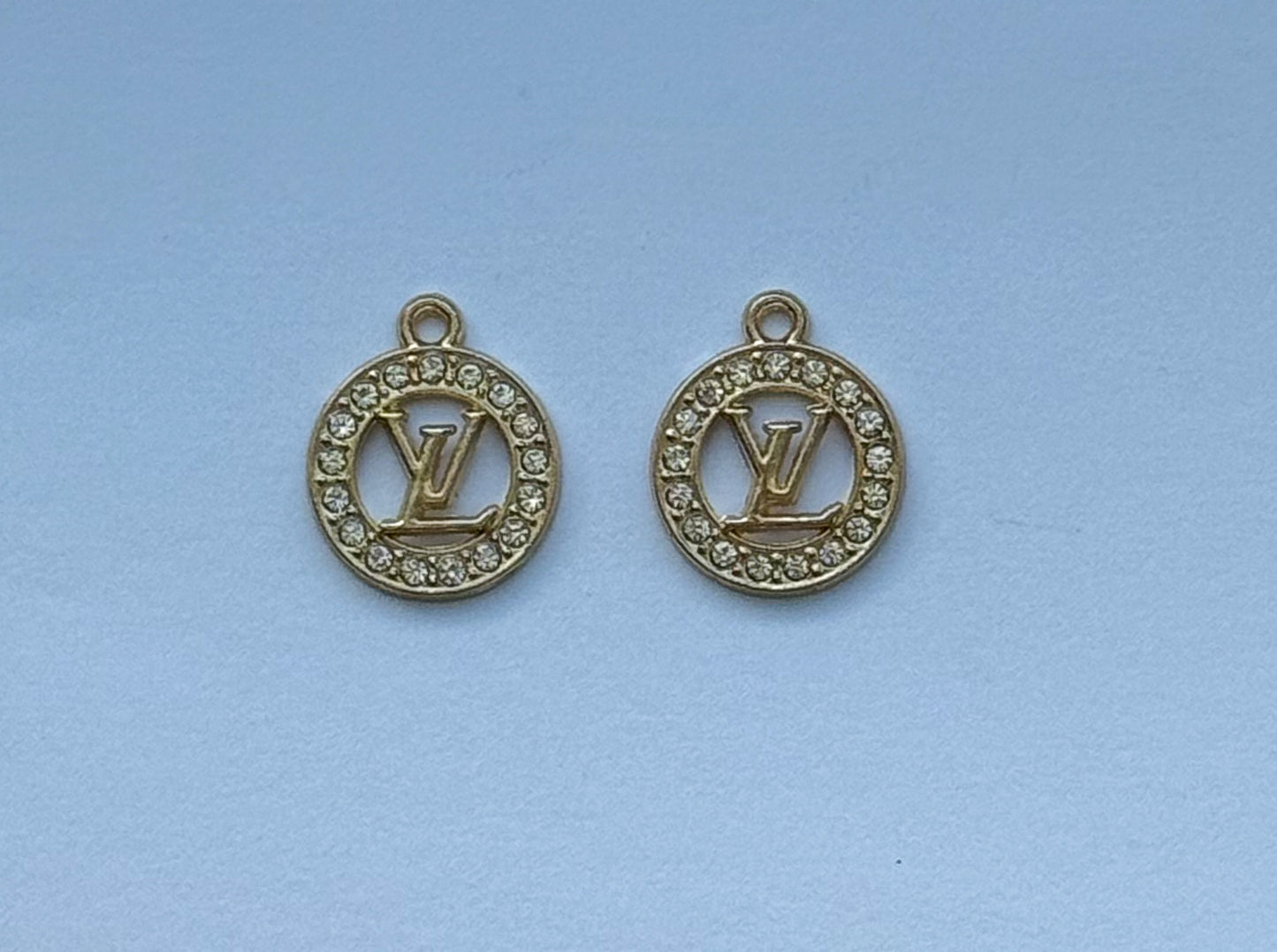 Small Round LV Gold DIY Metal Charms