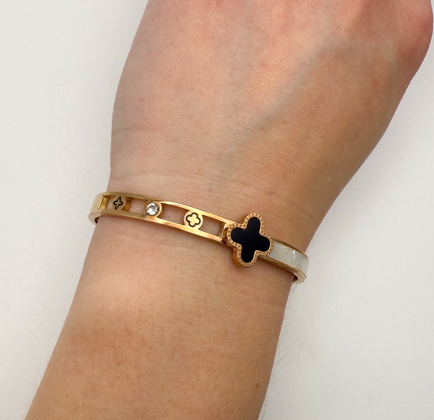 LV Clover Rose Gold Bangle Bracelet