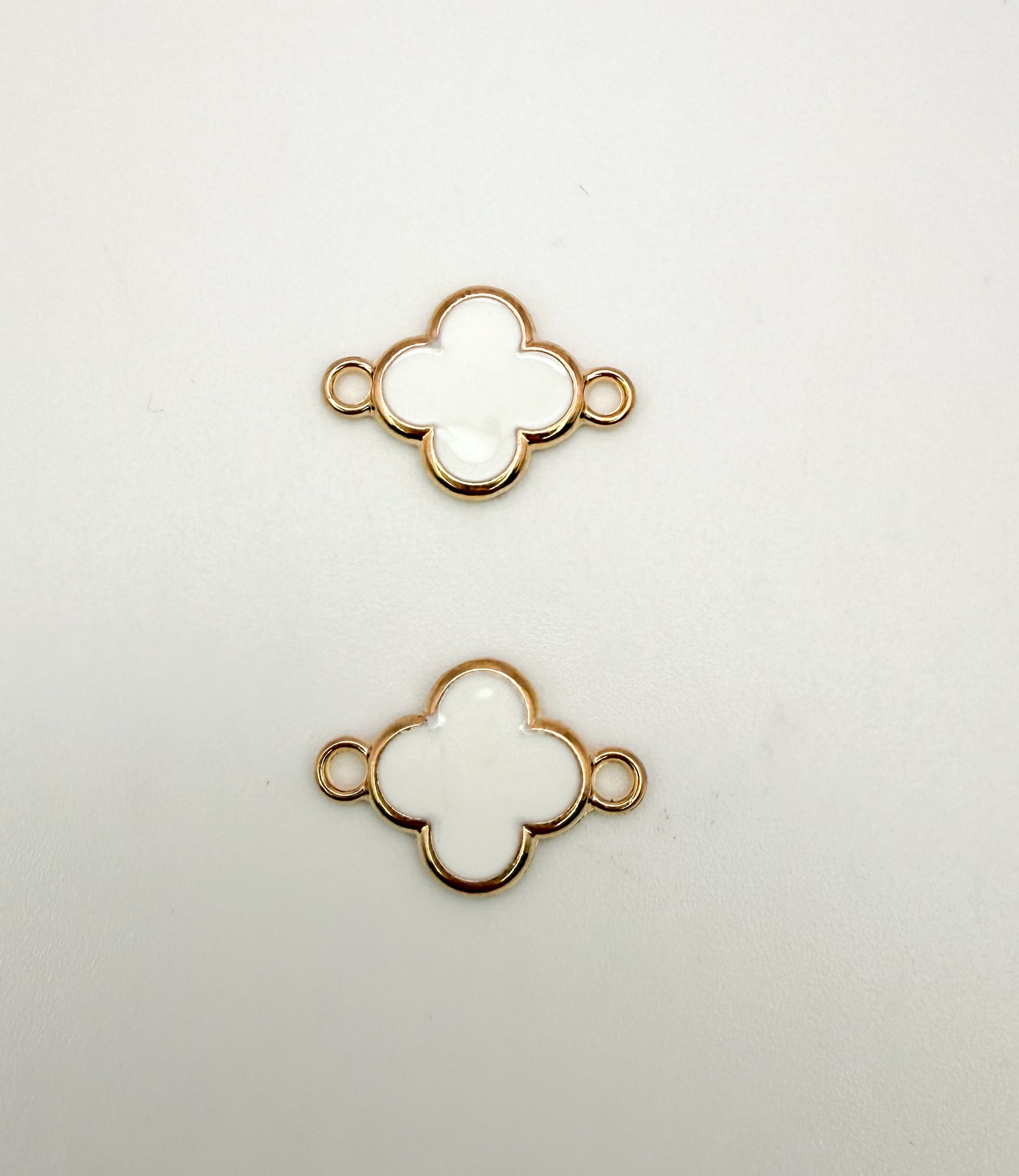 LV Clover Charm Connector (Black or White Enamel)