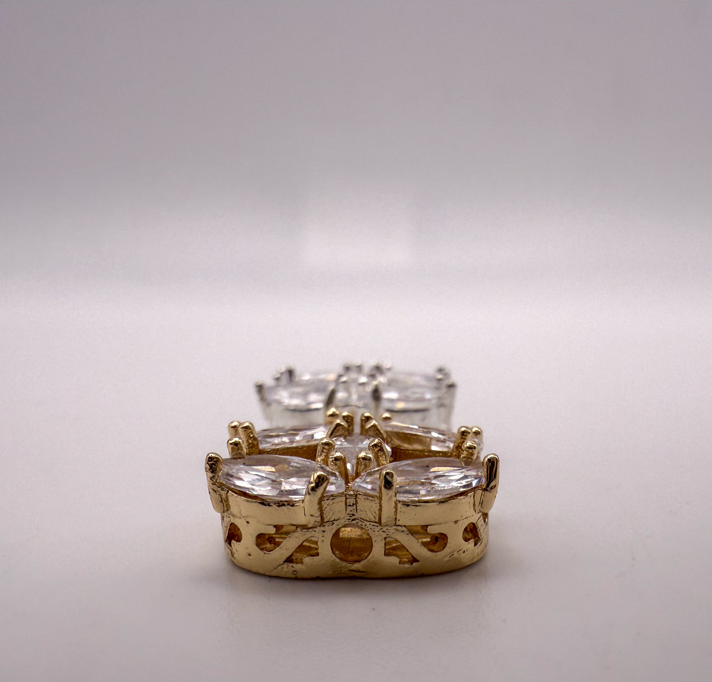 Big CC Rhinestone Gold or Silver Spacer Metal Charm Bead for DIY Jewelry Making