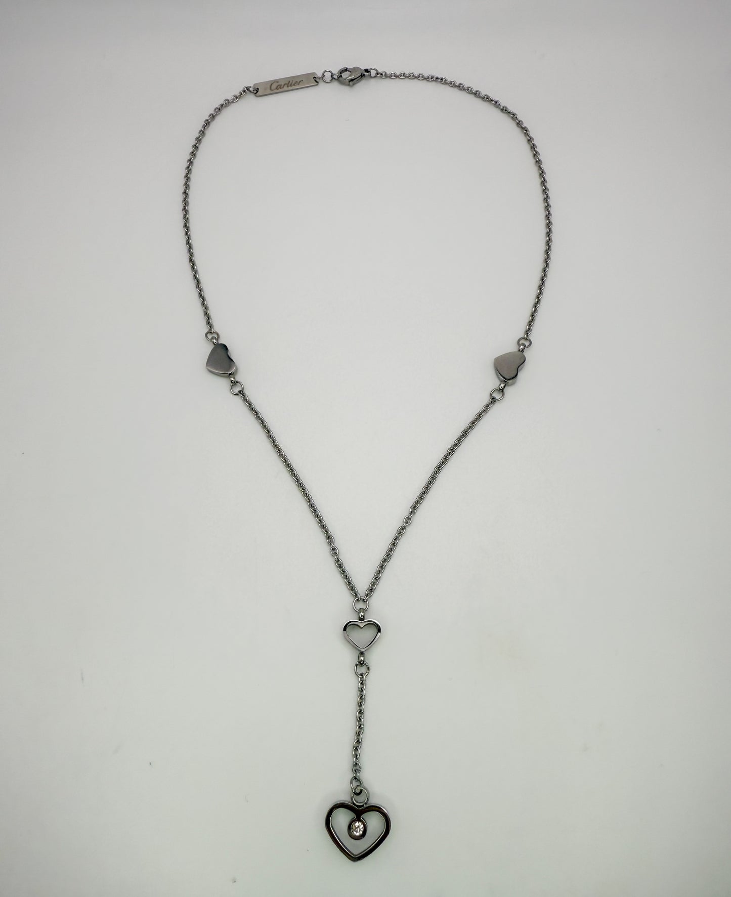 Silver Cartier Designer Heart Necklace
