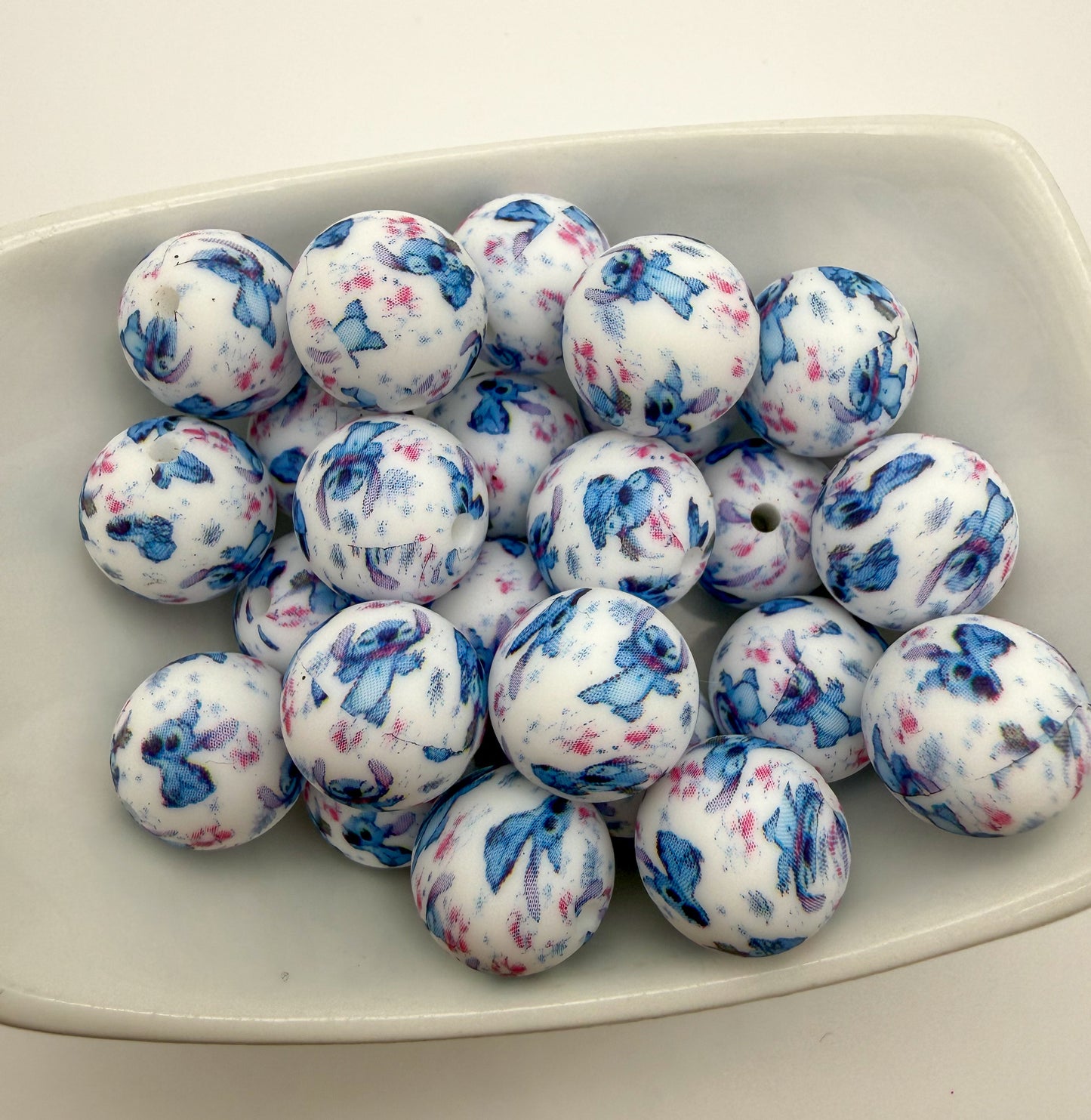 Stitch Printed Silicone DIY Pen Keychain Beads