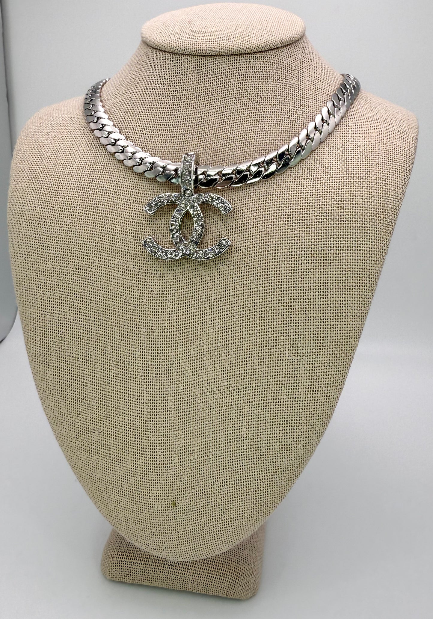 Bold n Silver CC Designer Necklace