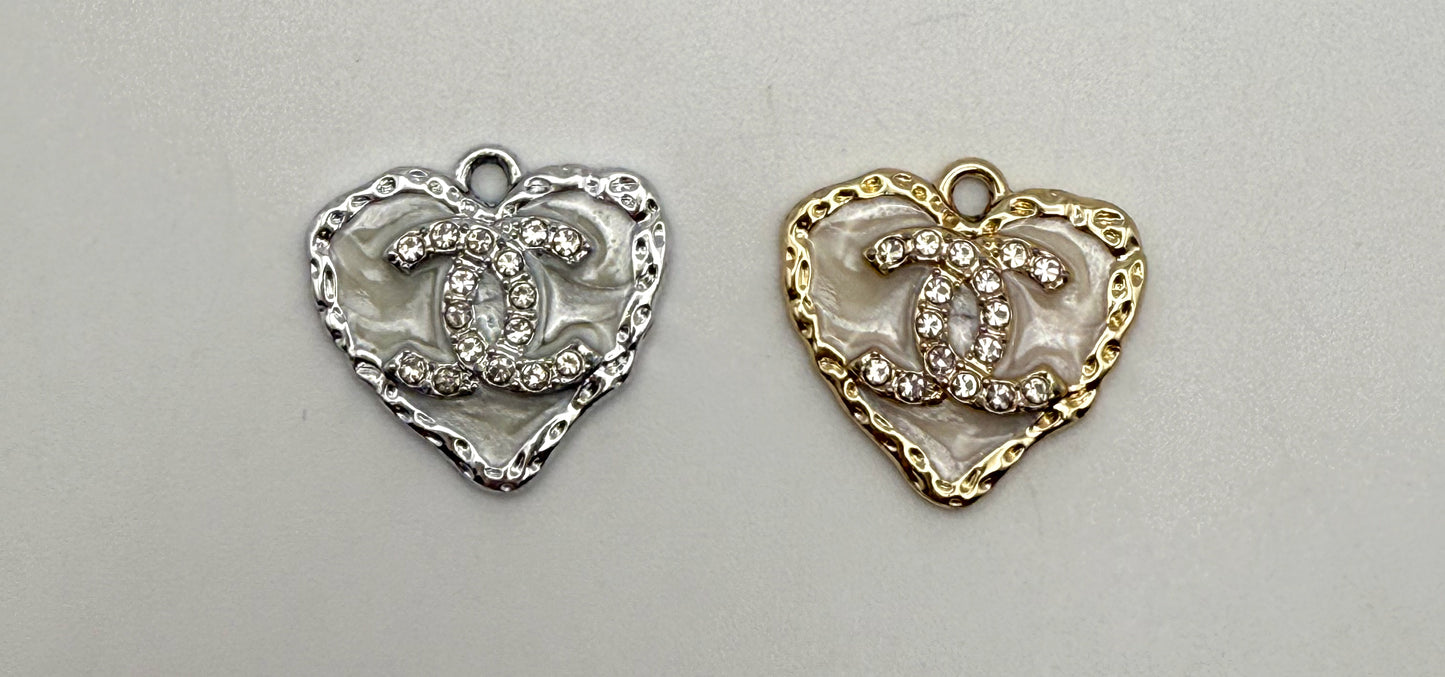 CC Heart Gold & Silver DIY Charms
