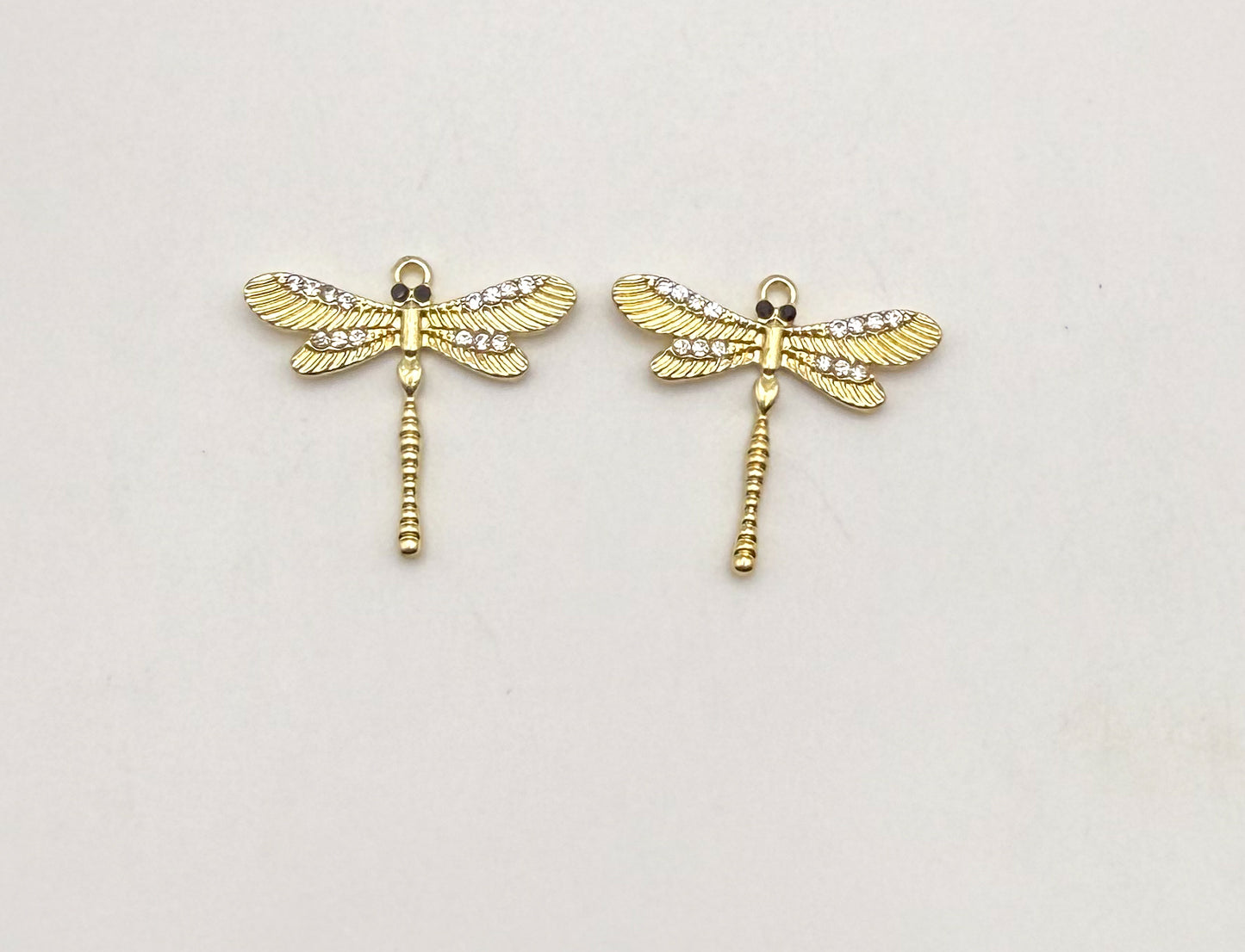 Gold Sparkling Dragonfly DIY Charm