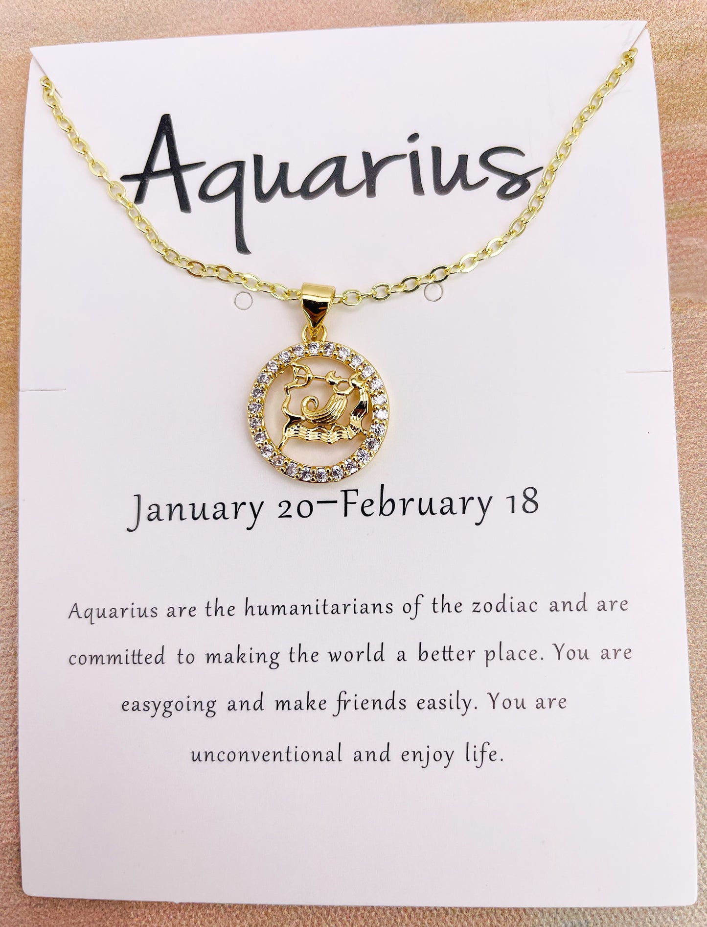 Zodiac Sign Bling Necklaces- S925 Sterling Silver or 14k Gold Overlay