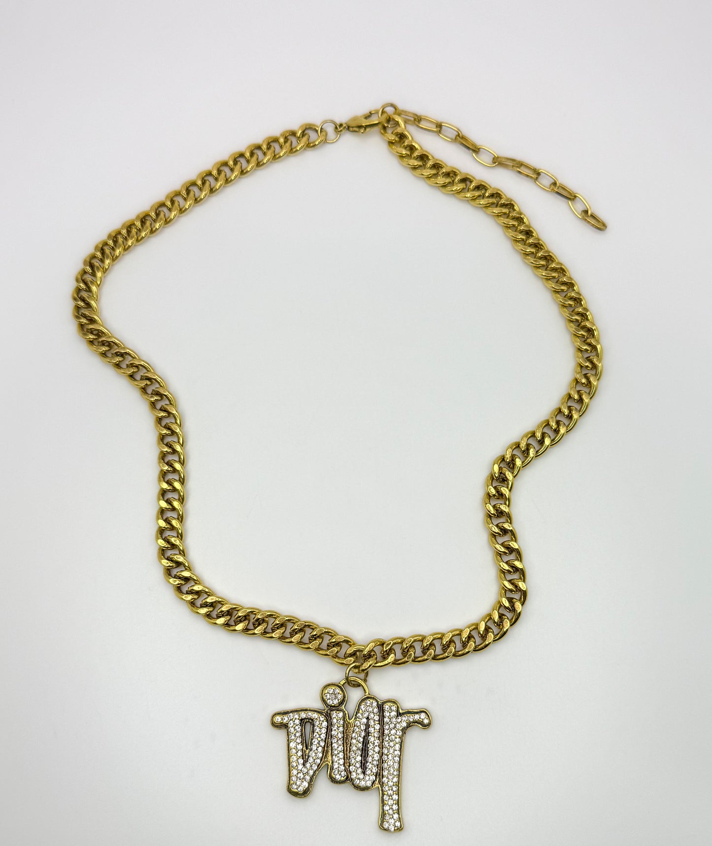 Gold DIOR Designer Pendant Cuban Necklaces