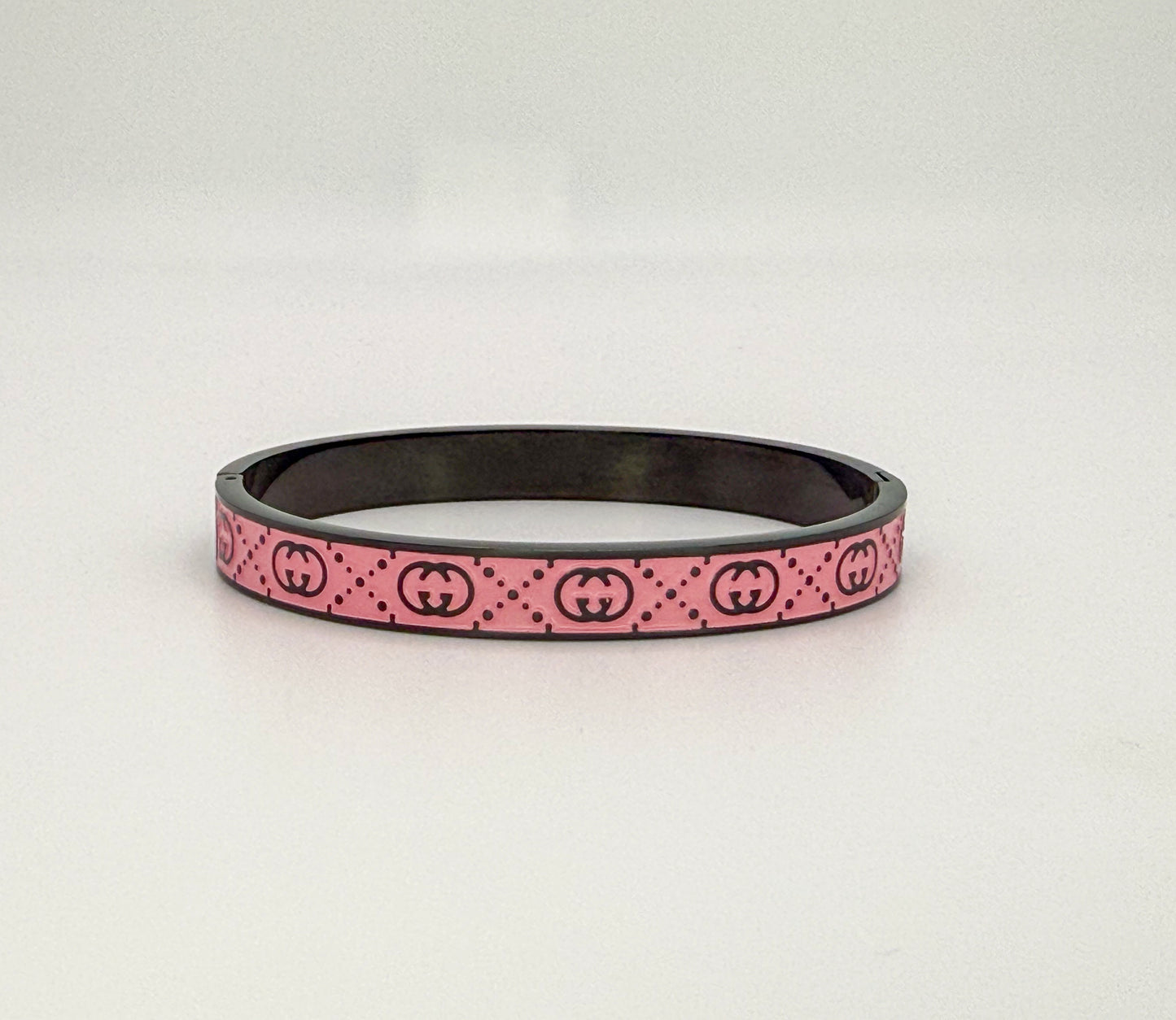 High Quality Gucci Designer Black Stainless Steel Bangle Bracelet
