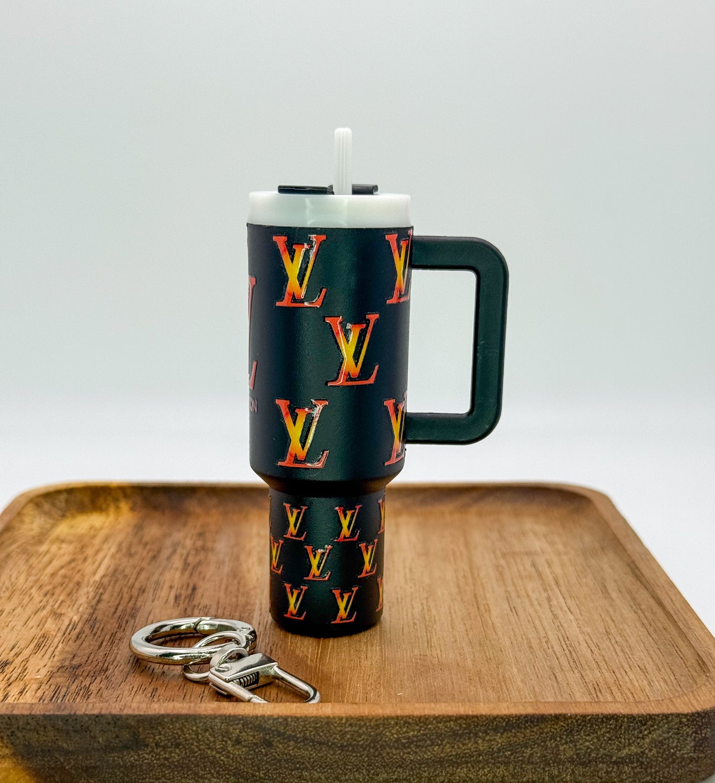 Designer Lipstick Holder Tumbler Cup Key Chain- LV, CC