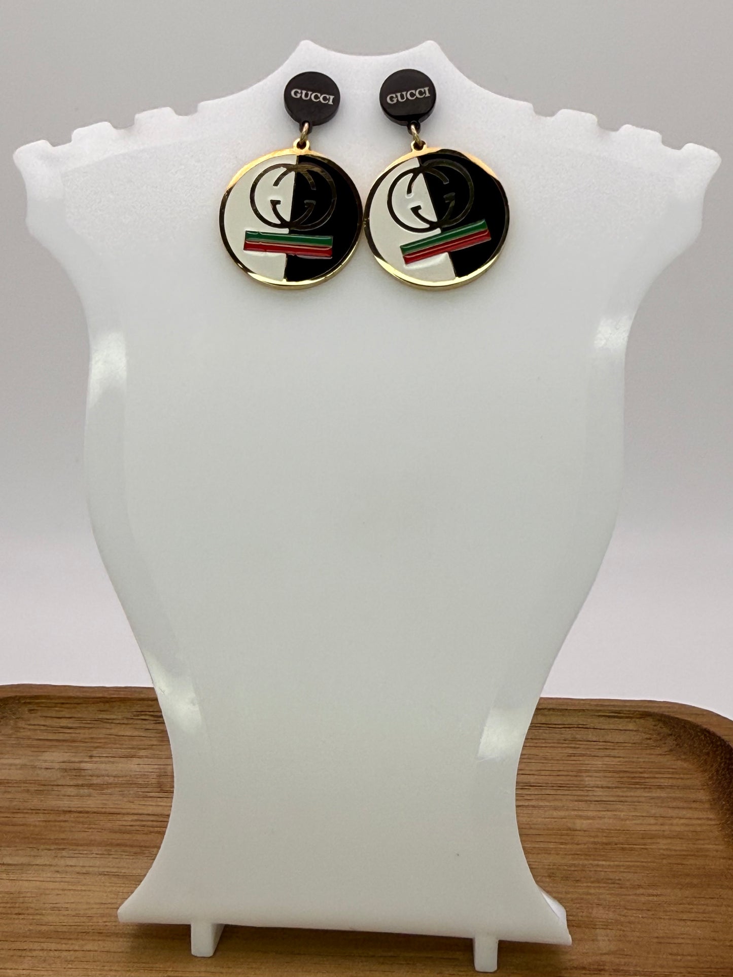 GG Designer Gold Stud Earrings