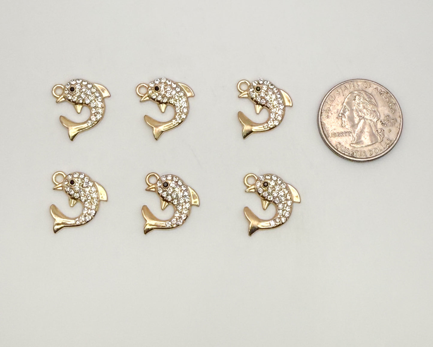 Gold Sparkly Dolphin DIY Charms