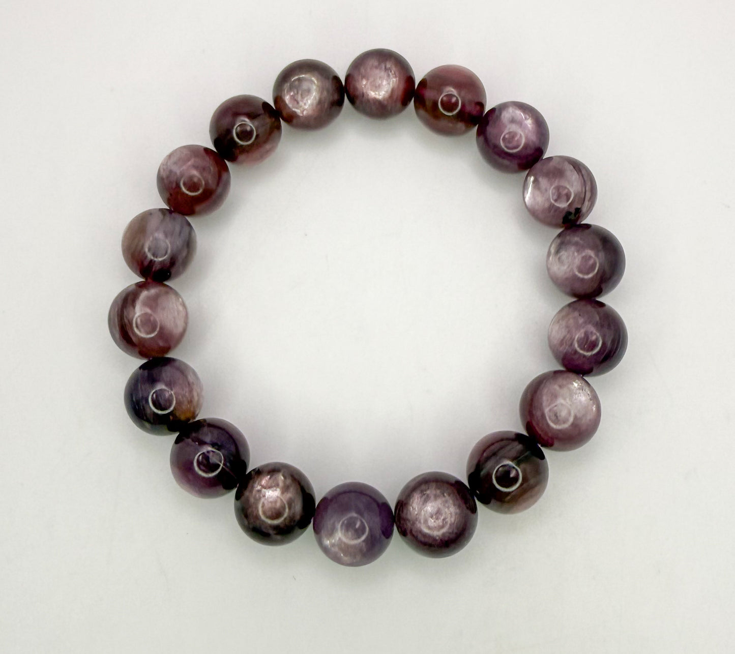 Purple Lepidolite Mica Crystal Beaded Bracelet