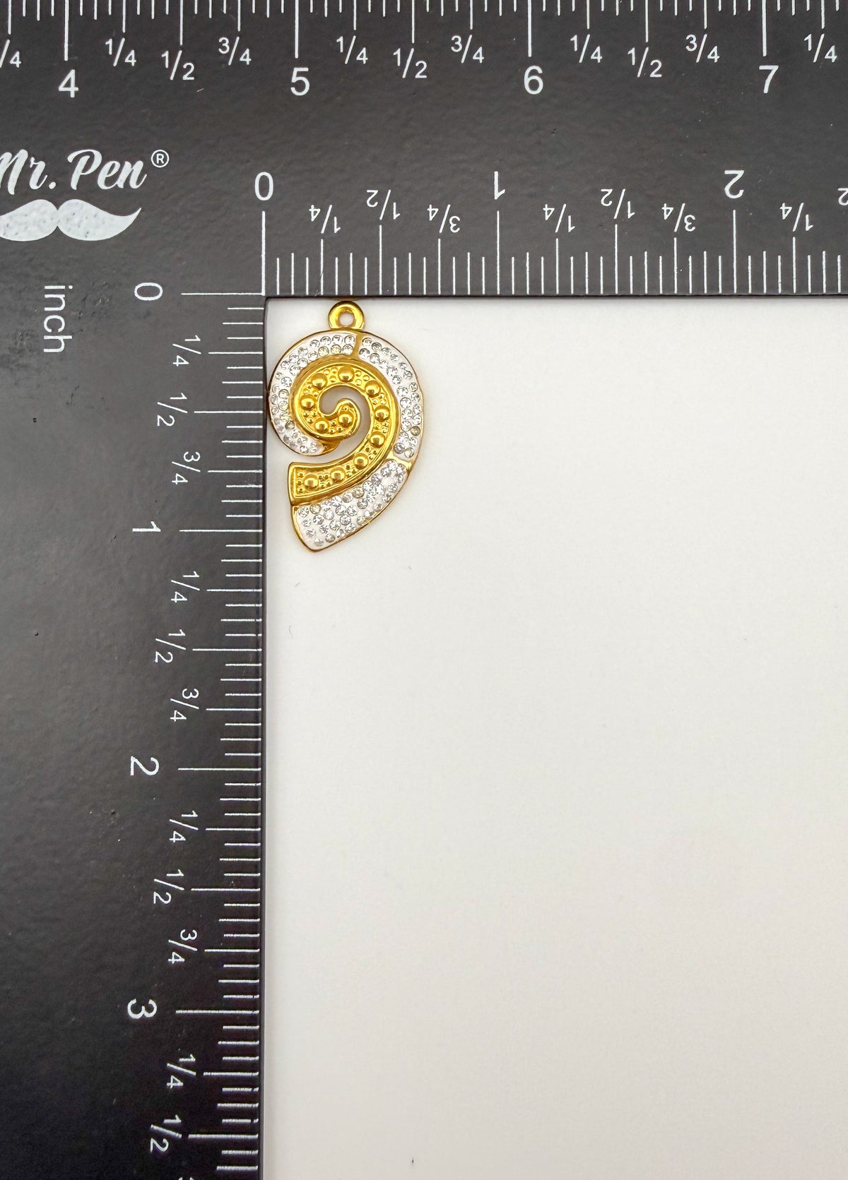 Gold Stainless Steel Bling Spiral Shell Charm Pendant DIY
