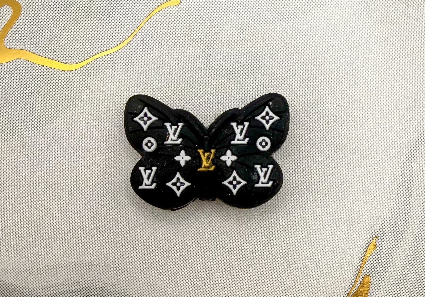 LV Designer Silicone Butterfly DIY Pen Focal Beads