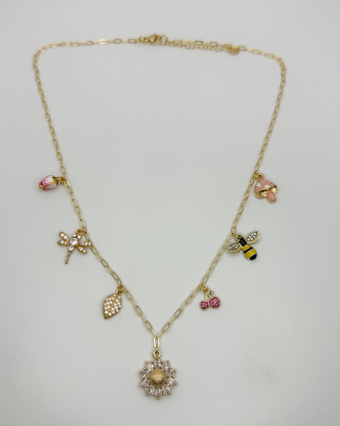 For the Love of Summer Gold Charm Necklace