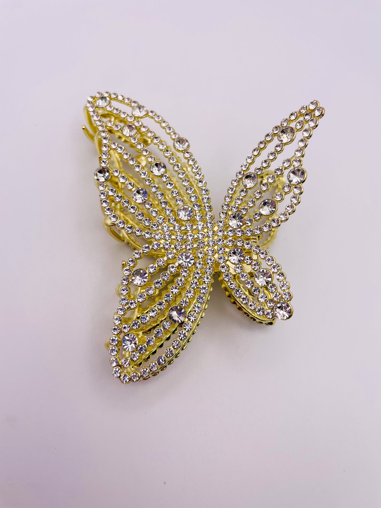 Medium Size Gold Bling Butterfly Hair Clip