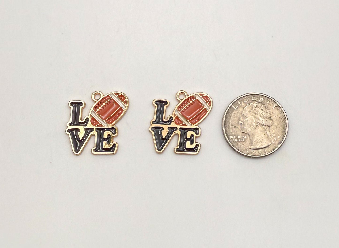 Love of Football Gold DIY Charms