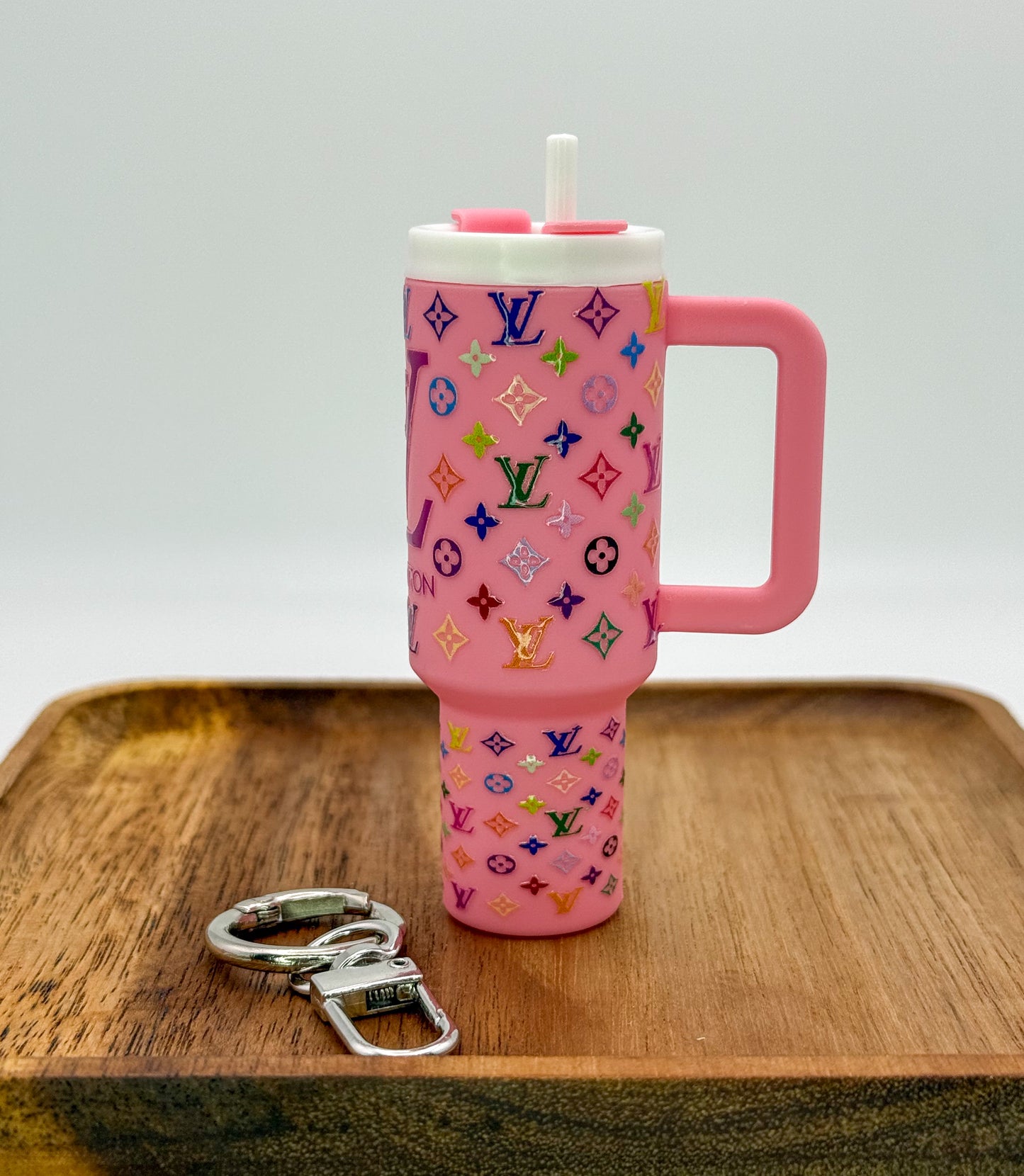 Designer Lipstick Holder Tumbler Cup Key Chain- LV, CC