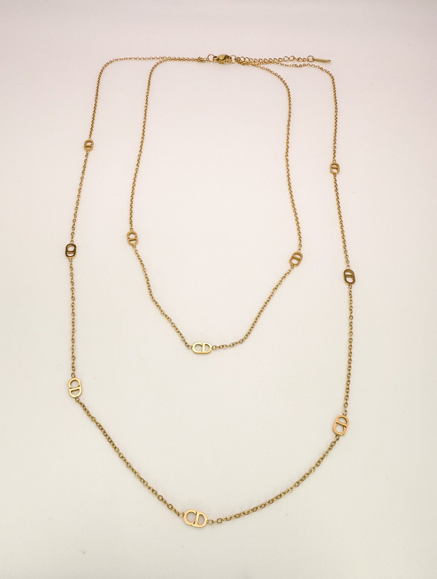 CD Designer Gold Double Layered Necklace