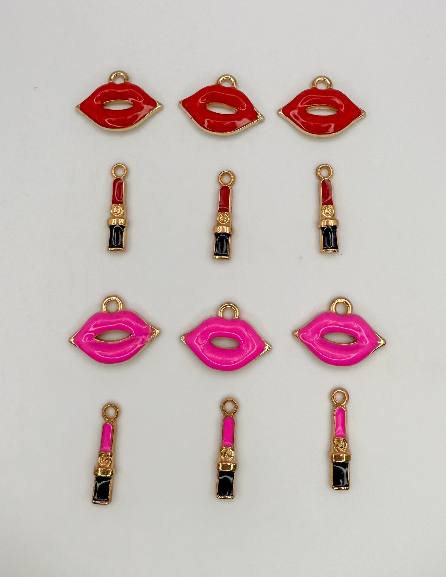 Gold Lips & Matching Lipsticks DIY Charm Mix