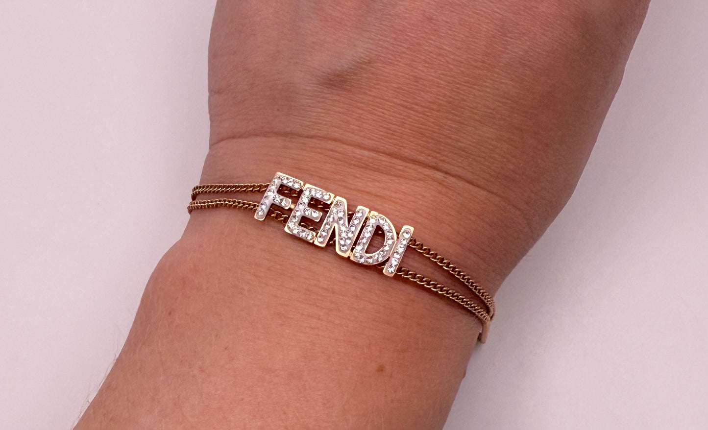 Rose Gold Fendi Designer Adjustable Bracelet