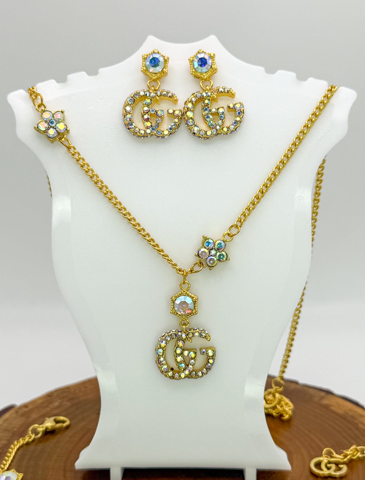Gold GG Gucci Designer 3-piece Matching Jewelry Set