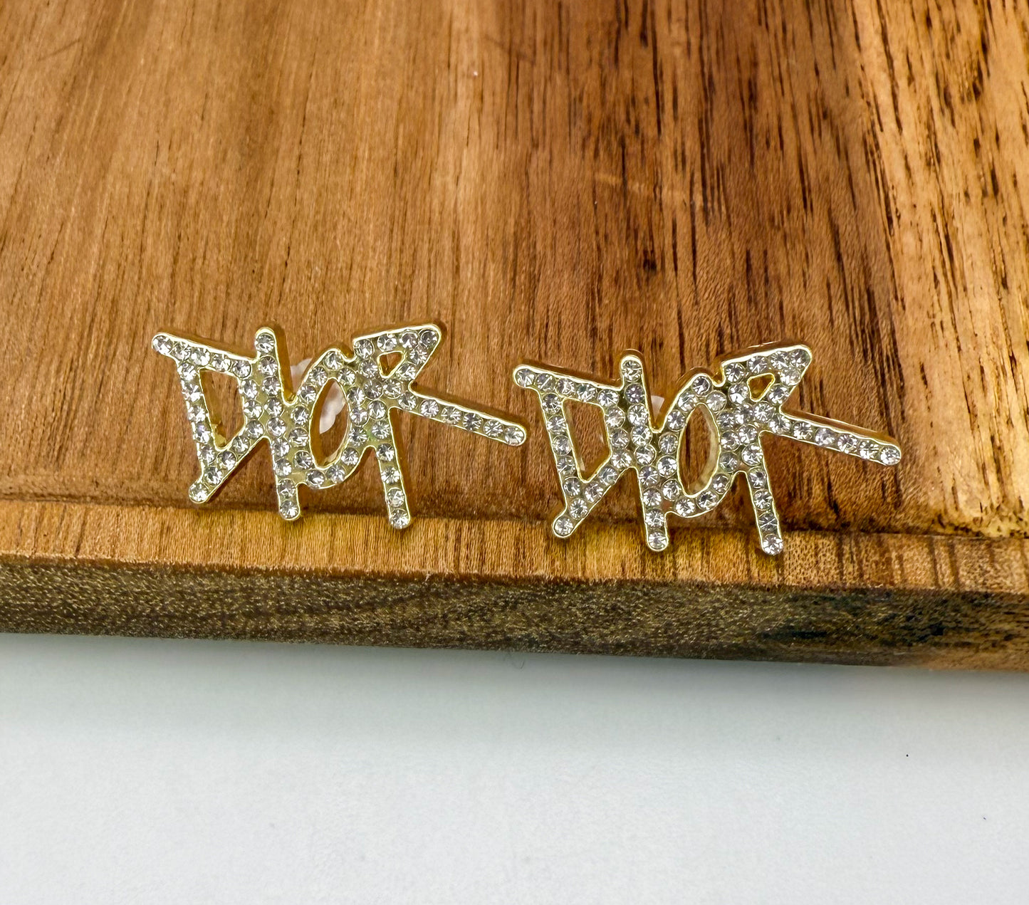 Gold Dior Stud Earrings