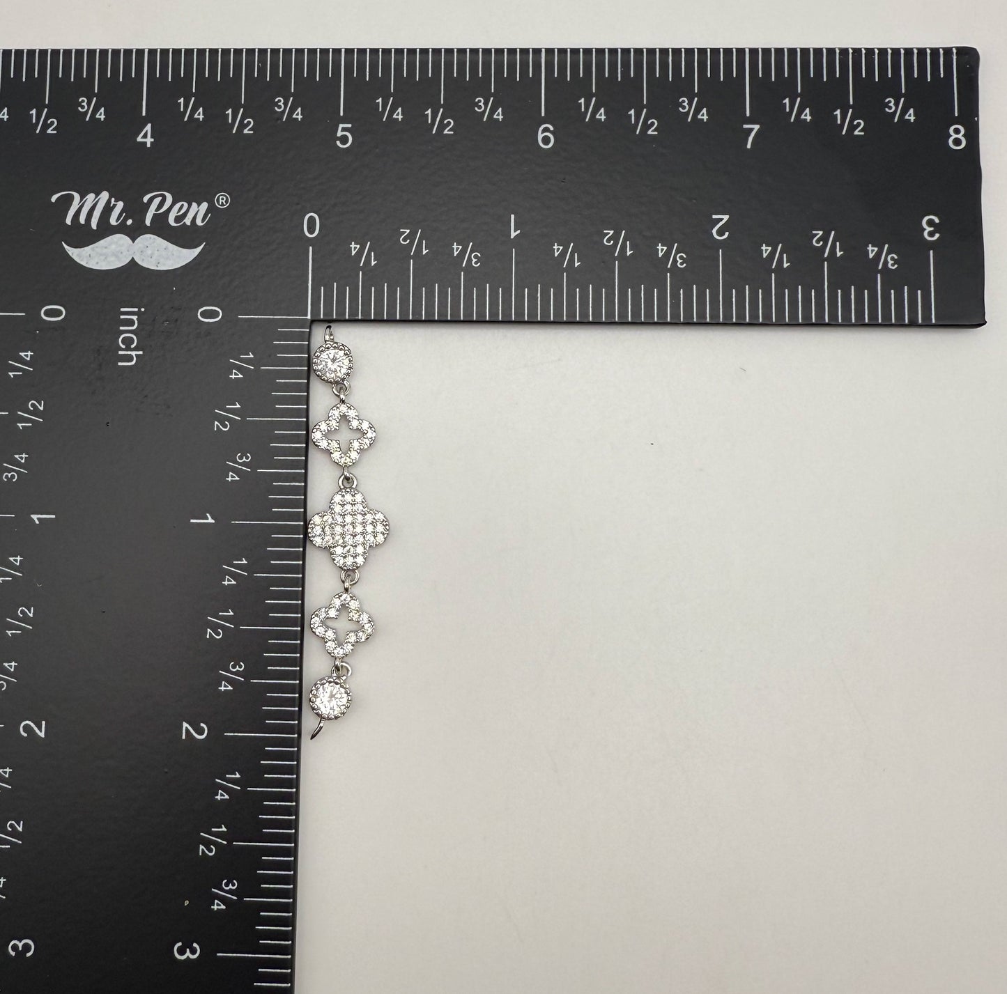 Zircon Covered Clover Designed Connector Charm for DIY Jewelry Making