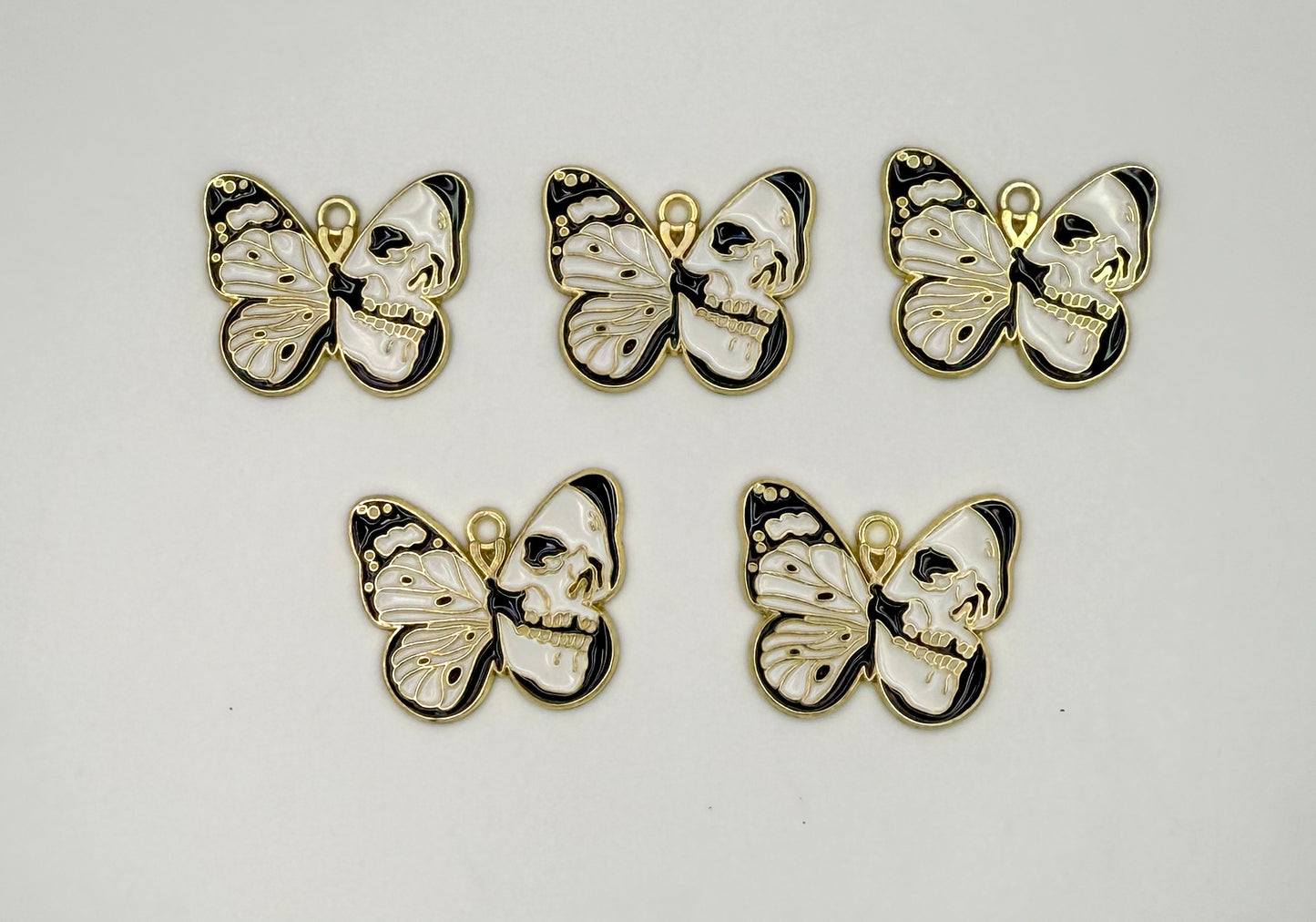Gold Skull Butterfly DIY Charms