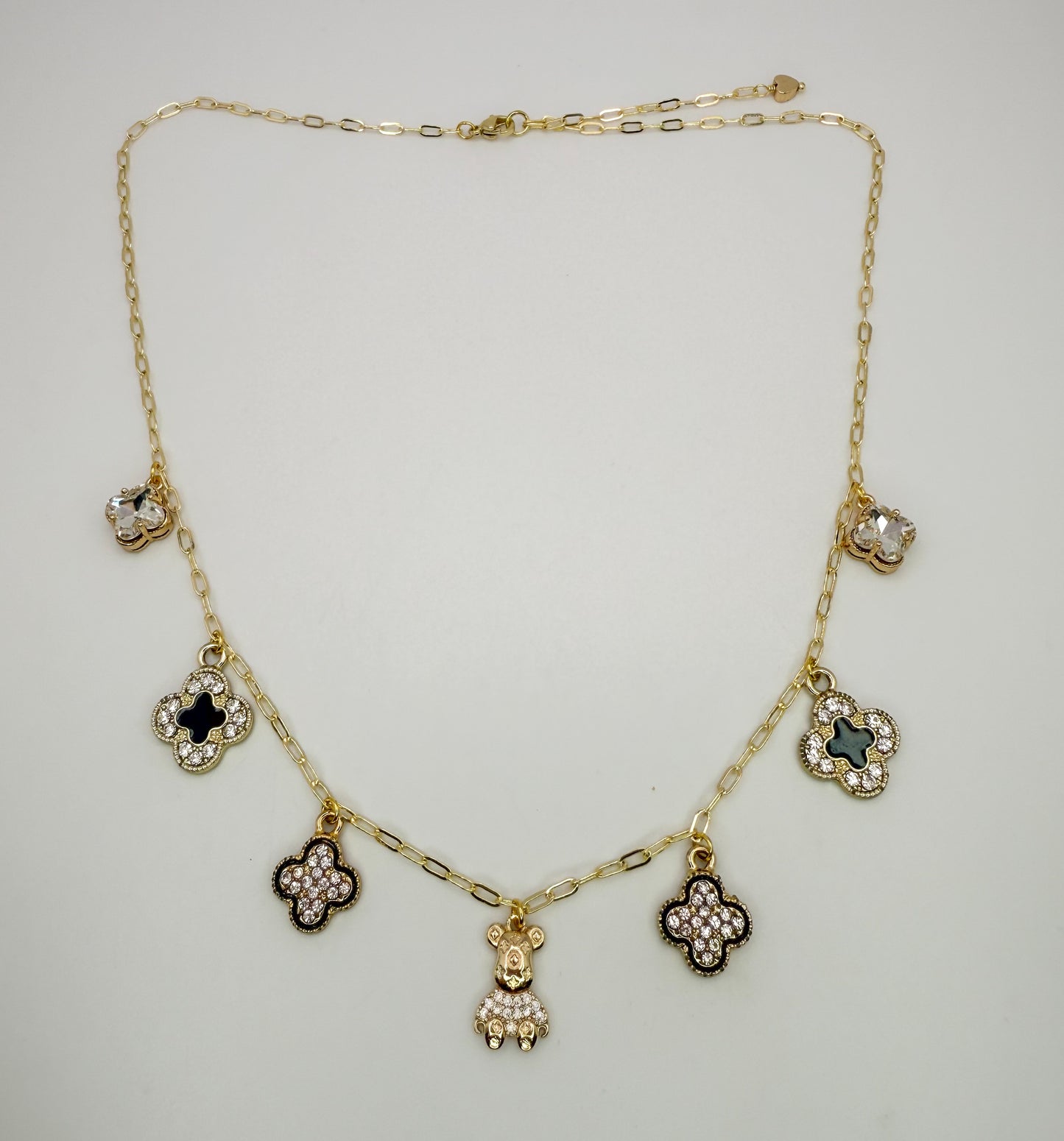 LV Inspired Gold Charm Necklaces