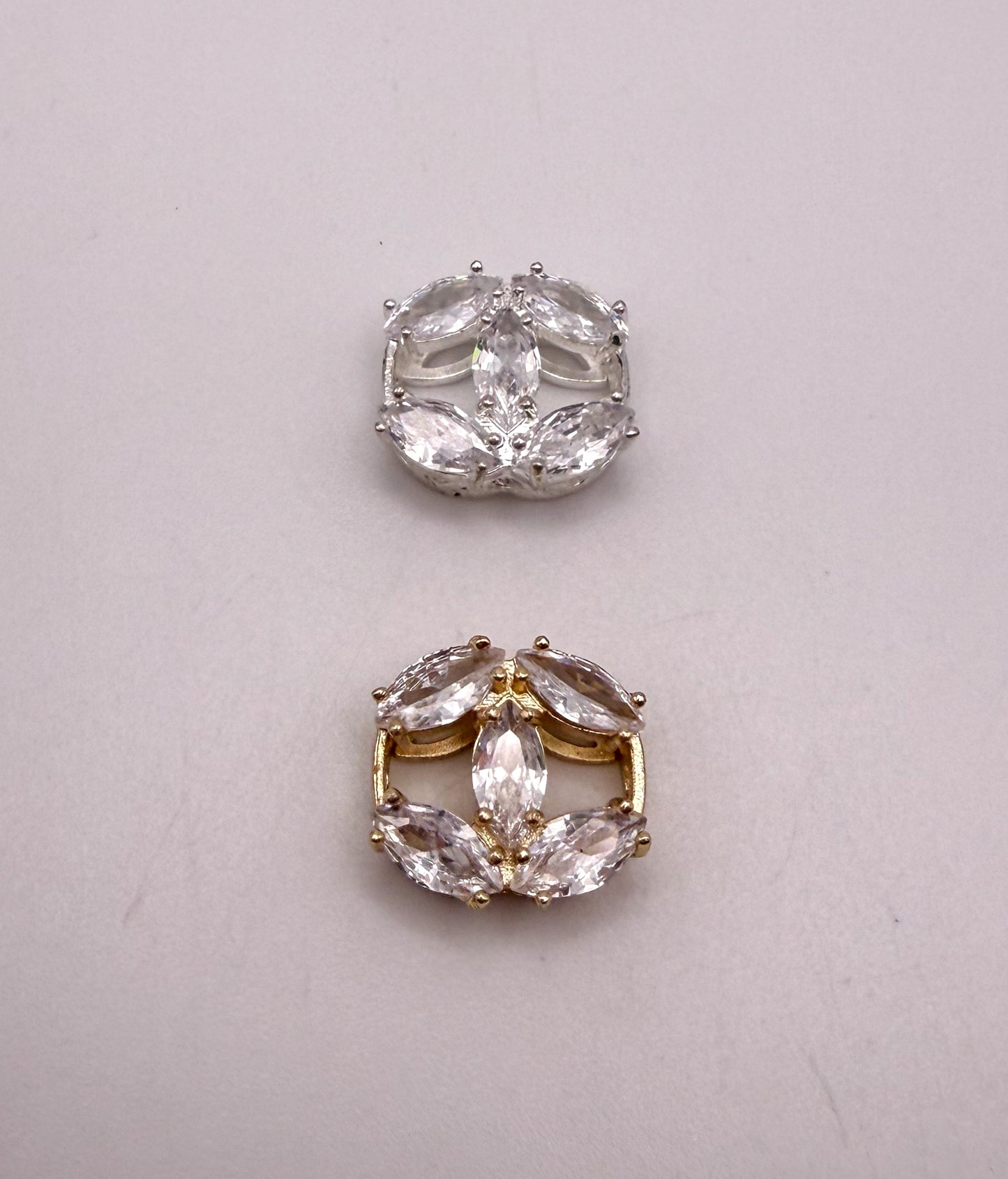 Big CC Rhinestone Gold or Silver Spacer Metal Charm Bead for DIY Jewelry Making