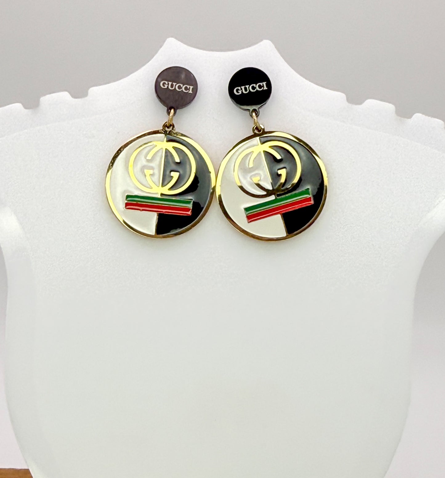 GG Designer Gold Stud Earrings