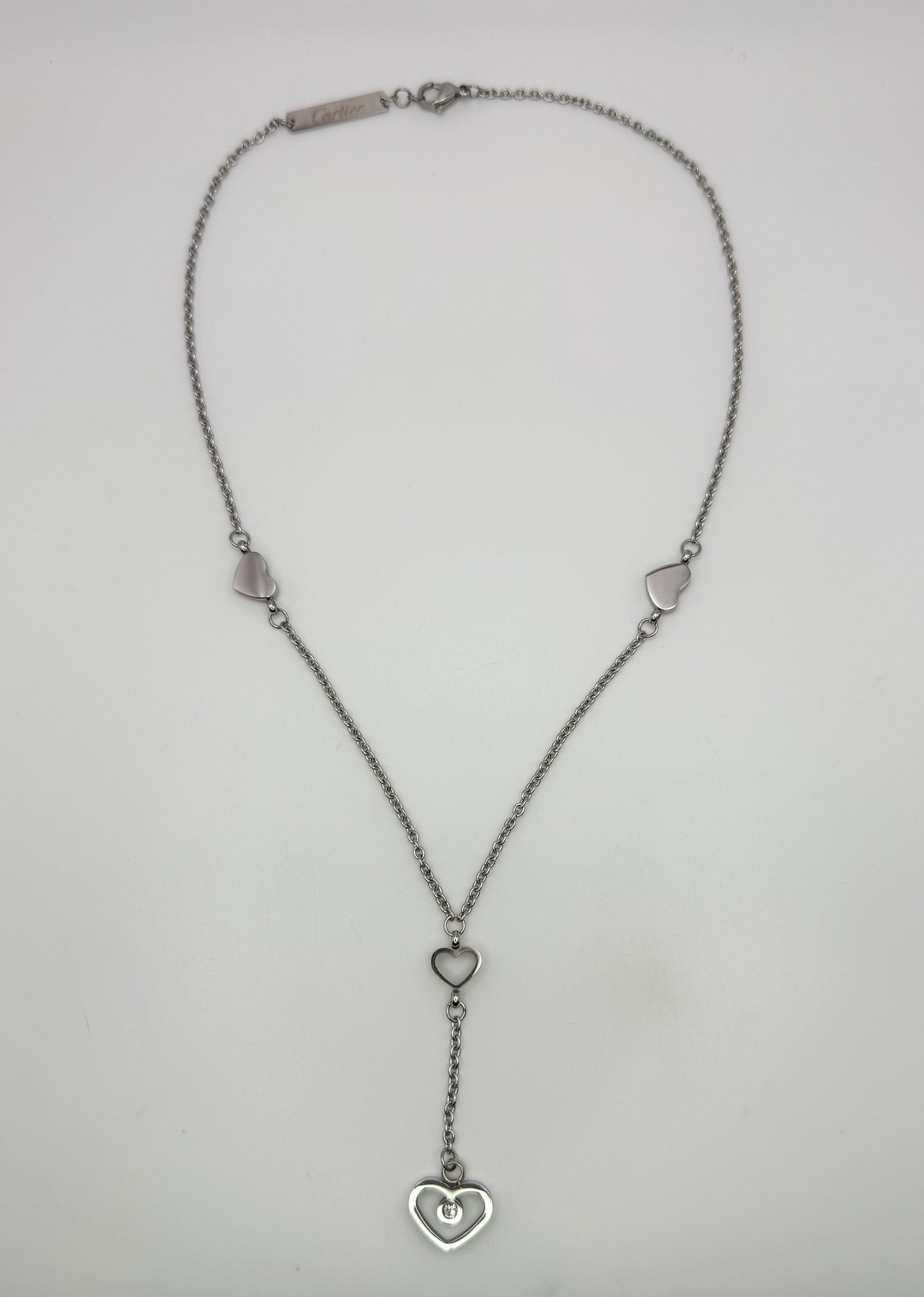 Silver Cartier Designer Heart Necklace