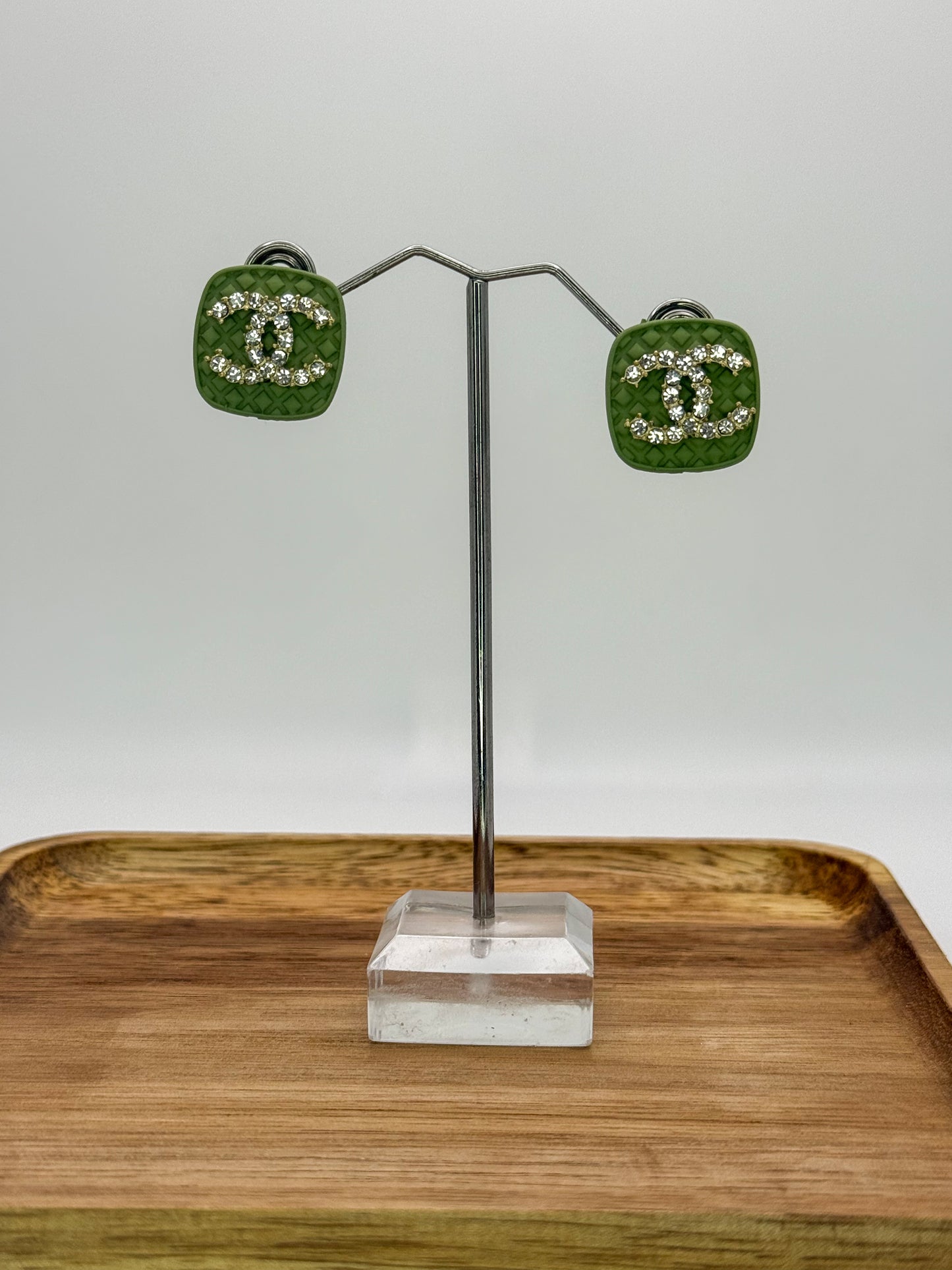 CC Shaped Stud Earrings