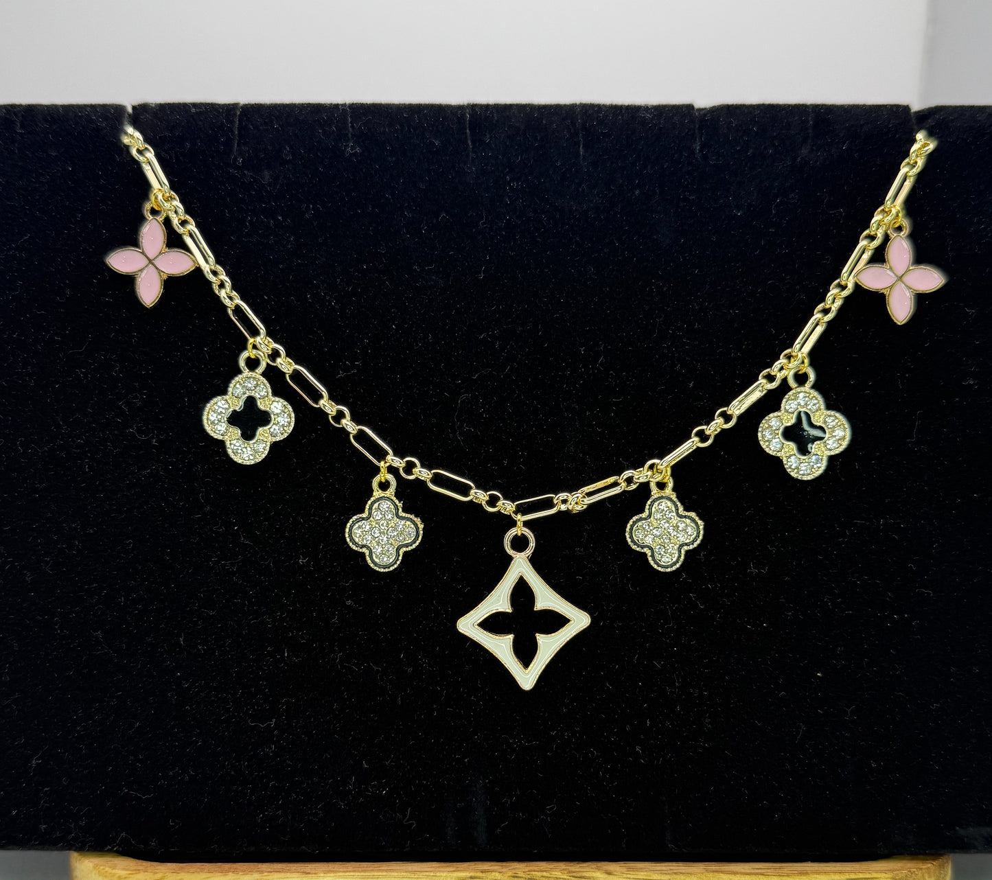 LV Clover Gold Charm Necklace