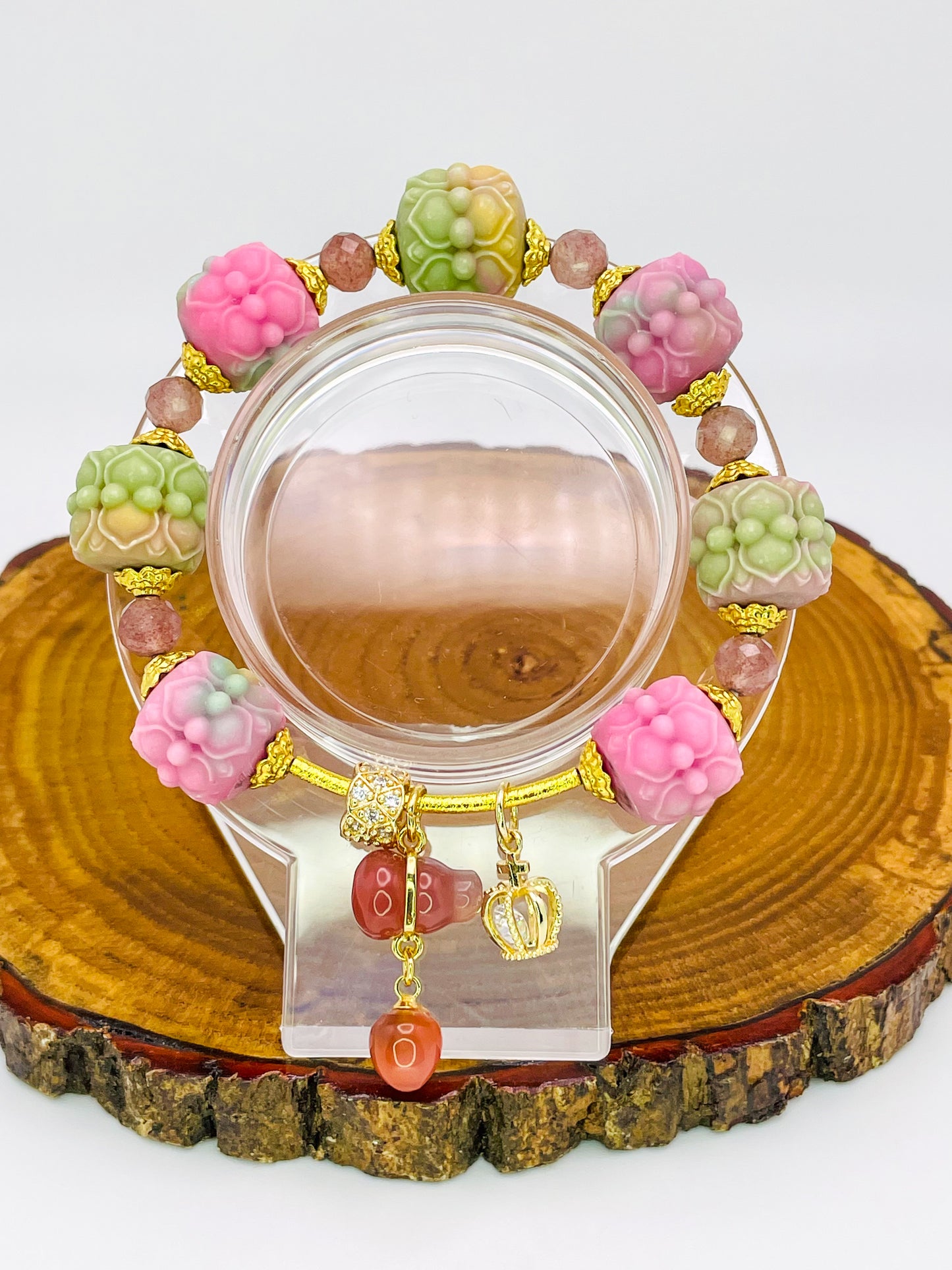 YanYuan Agate Powder Pressed Statement Bracelets
