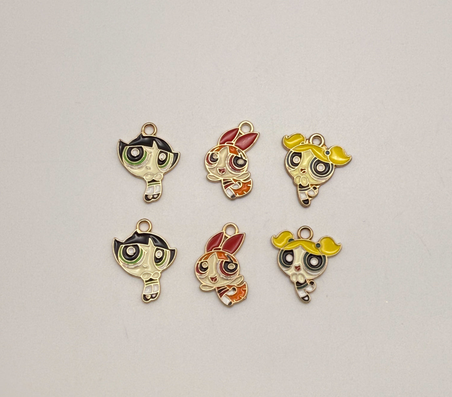 Power Puff Girls Gold DIY Charm Set
