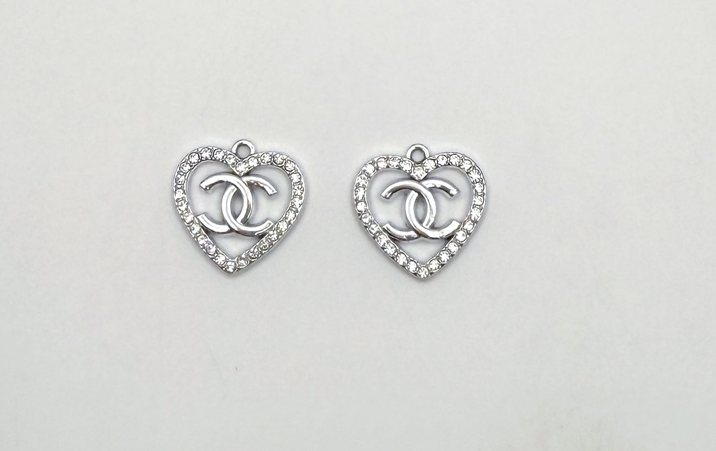 Gold and Silver CC Designer Heart DIY Charms