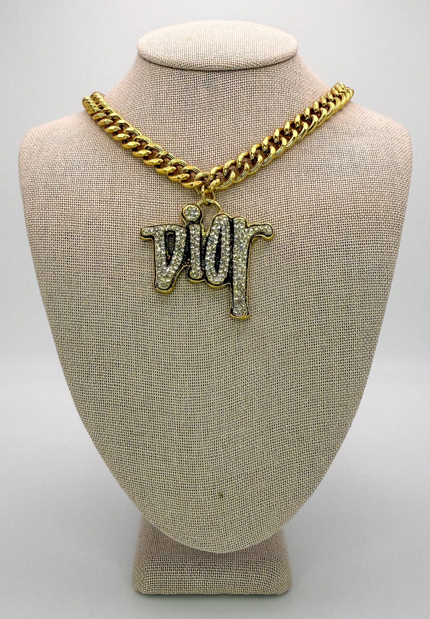 Gold DIOR Designer Pendant Cuban Necklaces