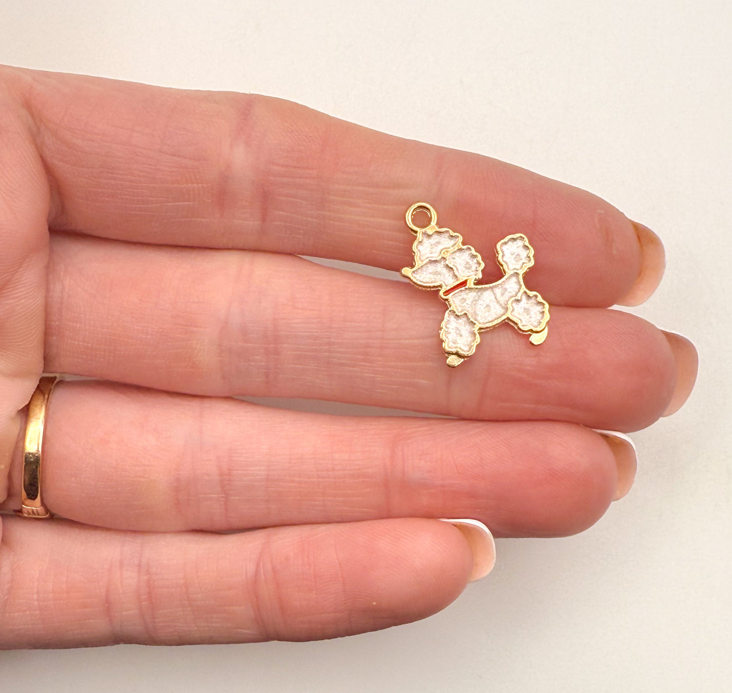 Gold Poodle Dog DIY Charm
