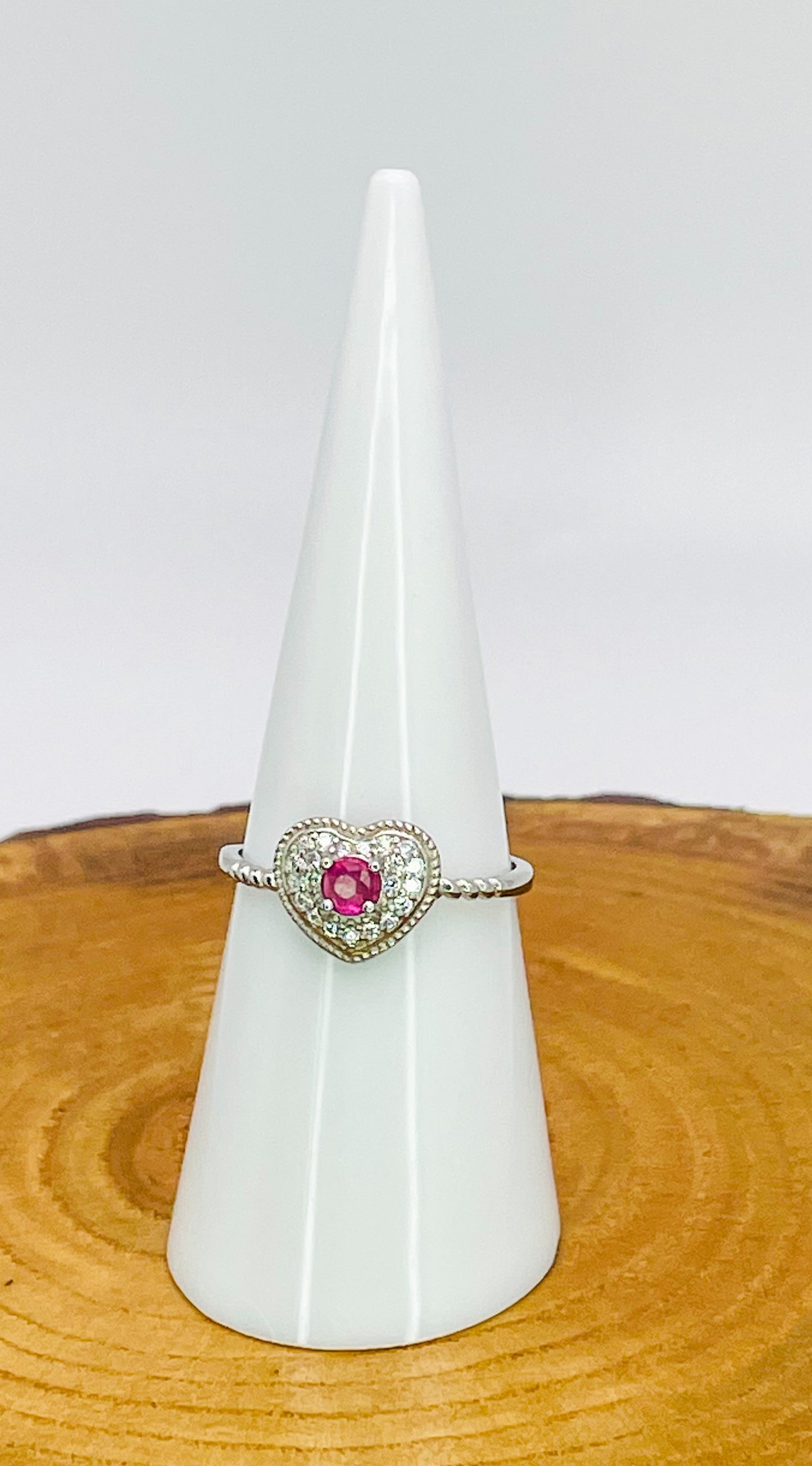 Sterling Silver S925 Natural Ruby Adjustable Rings