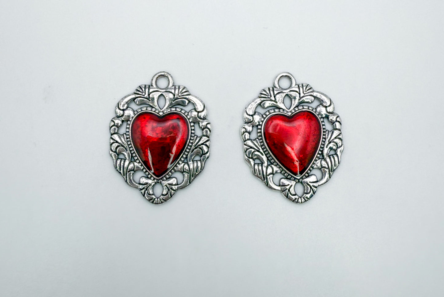 Royalty Red Heart DIY Silver Charm