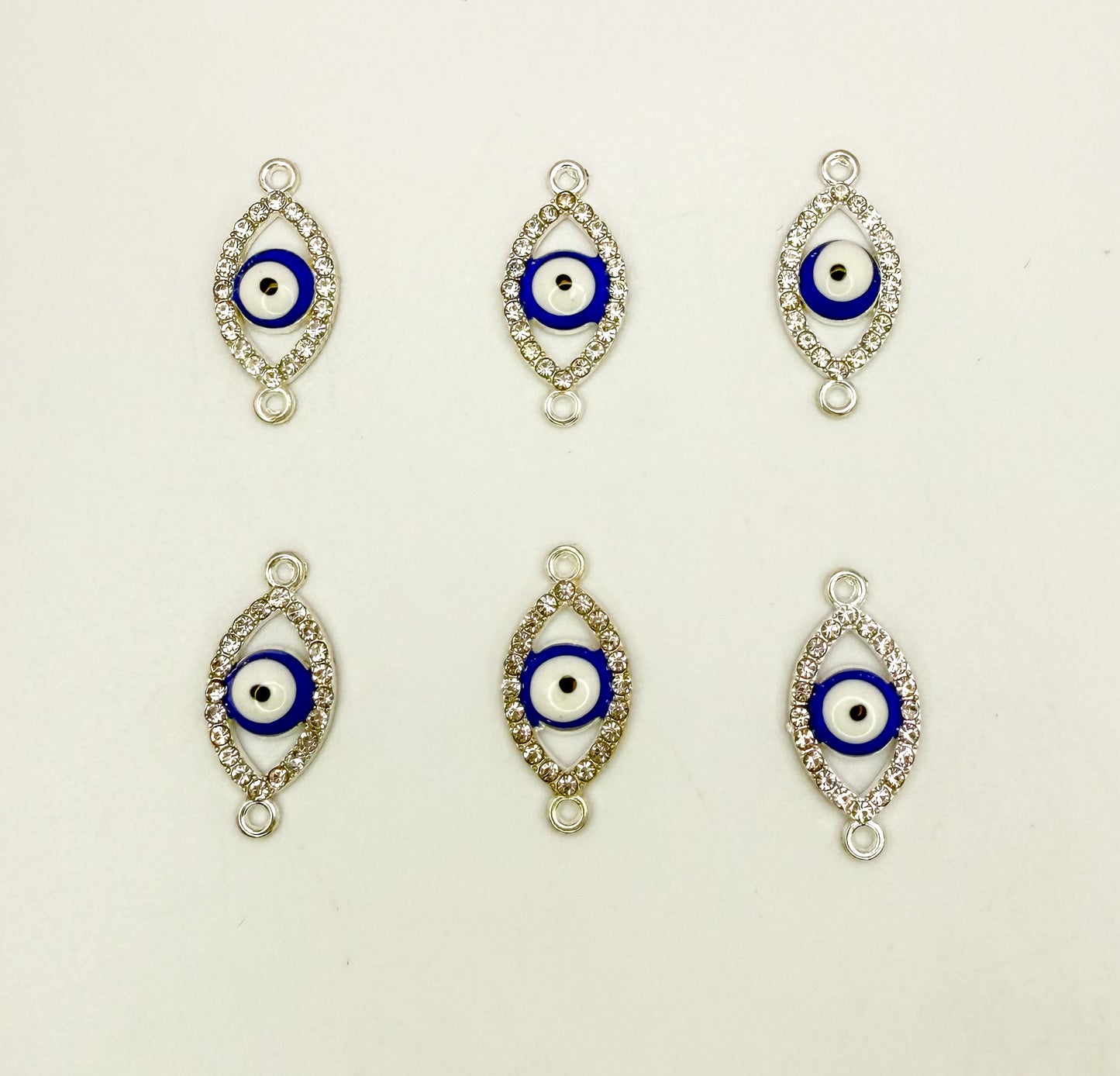 Silver Evil Eye Connector DIY Charms